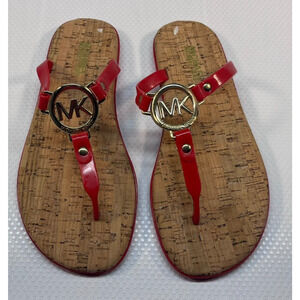 Michael Kors Red flip flops Size 7 (0392)